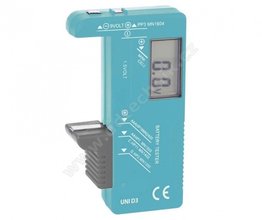 TEST-D3  Tester bateri AA,AAA,C,D,9V, knoflkov s LCD displejem