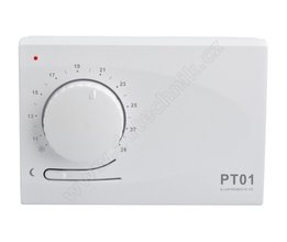 PT01  Elektronick prostorov termostat s automatickm nonm tlumem.