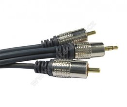 PN 011A Kabel 2xCinch-Jack 3,5mm stereo, kabel 2x3,5mm, 3m