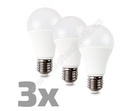 LWZ 530-3 LED rovky 3-pack, klasick tvar, 12W, E27, 3000K